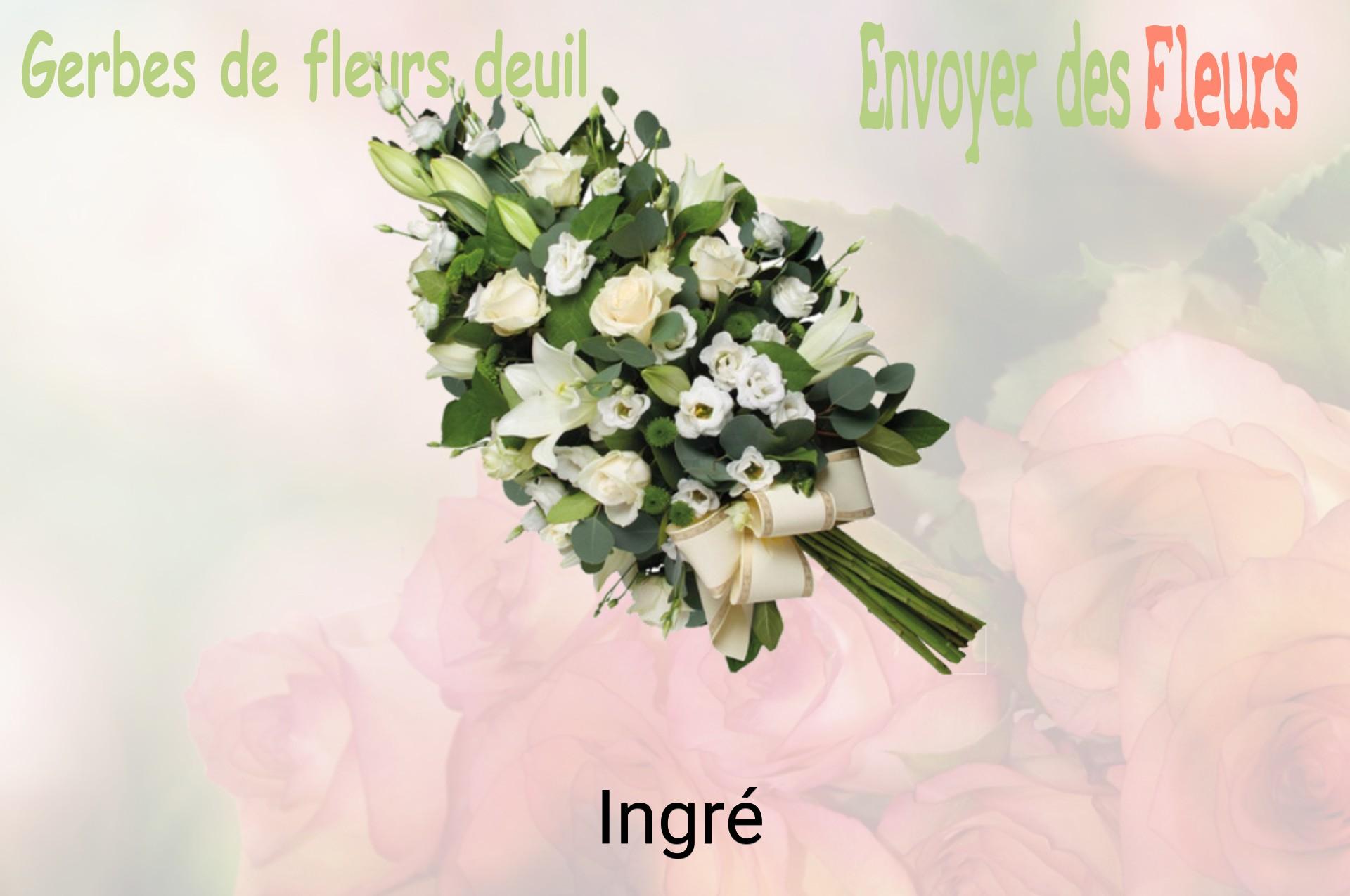 Gerbe de fleurs de deuil livrée à Ingré